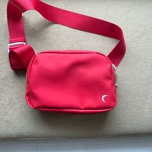 Zyia Red Crossbody Bag with Moon Logo